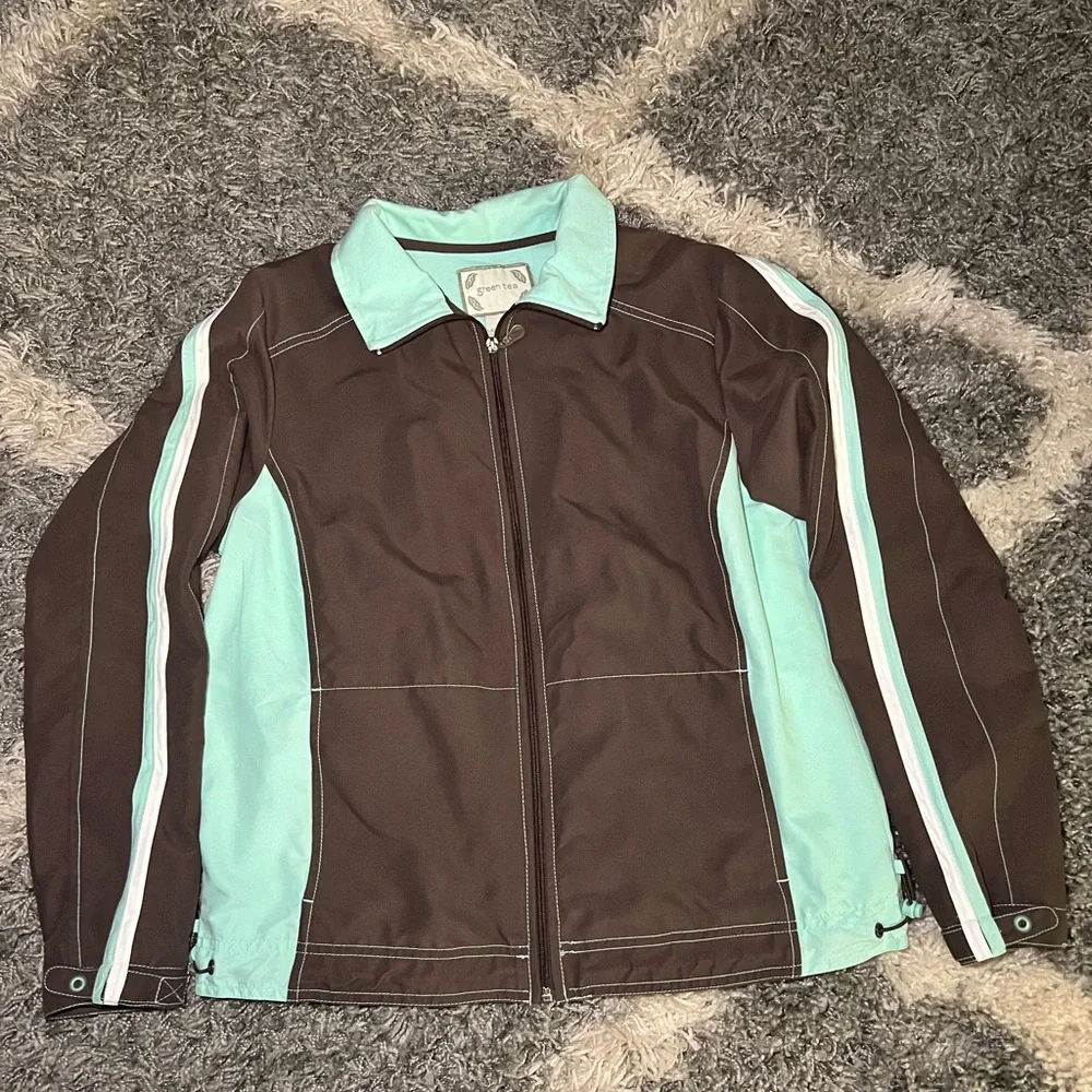 GreenTea Chocolate and Aqua Ski Jacket - Picture 1 of 8